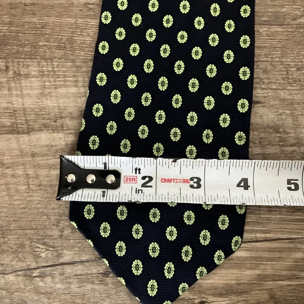 Brooks Brothers 346 Blue Green‎ Geometric Silk Tie